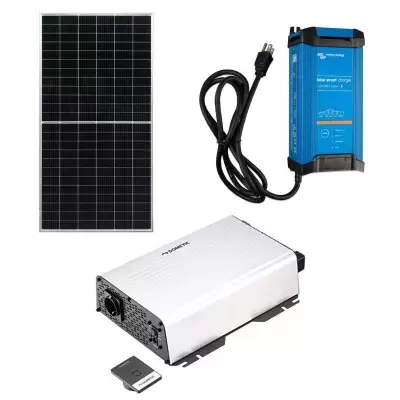 kit solar, carregadores de bateria, inversores e acessórios para autocaravanas