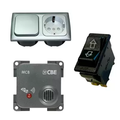 Acessórios elétricos interiores e peças de reposição para autocaravanas, caravanas e autocaravanas