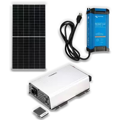 kit solar, carregadores de bateria, inversores e acessórios para autocaravanas